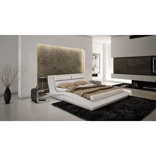 Chinese leather bedroom furniture with real leather king size bed queen bed