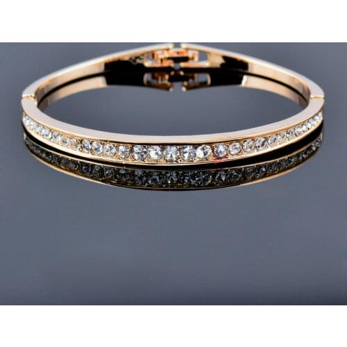 LEEKER Water Drop Cubic Zirconia Bracelets For Women Rose gold silver color Bracelets on hand Fashion Jewelry 2021 trend 018 LK6