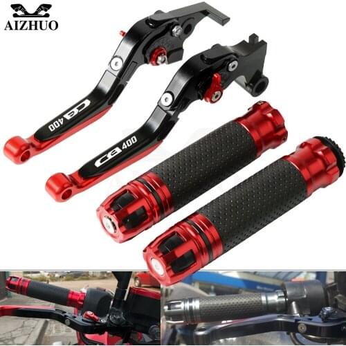 Motorcycle CNC Adjustable Brake Clutch Levers+Handle Grips Handlebar For HONDA CB 400 CB400VTEC 1992-1998 1993 1994 1995 1996