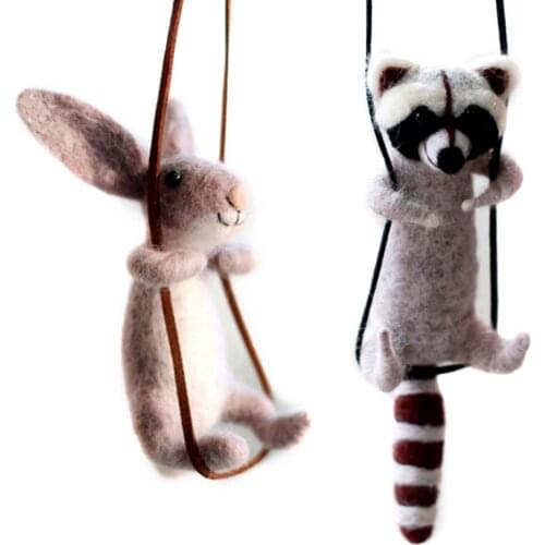 Swing Series Needle Felting Kit for Beginner Handmade Wool for Felting Creativity Kit DIY Set Felting Gift English Manual