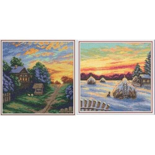 Dusk patterns counted 11CT 14CT 18CT Cross Stitch Set DIY Chinese Cross-stitch Kits Embroidery Needlework Home Deco