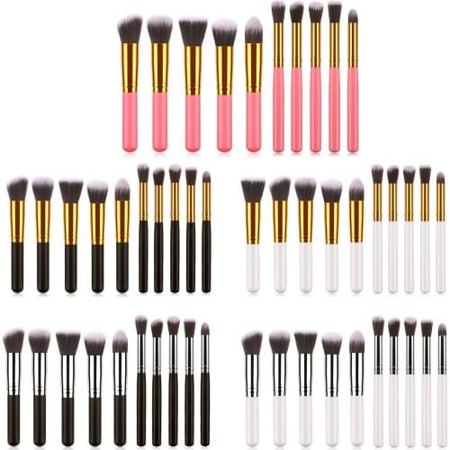 2020 New 10pcs Makeup Brushes Set For Foundation Powder Blusher Lip Eyebrow Eyeshadow Eyeliner Brush Wooden Handle Cosmetic Tool