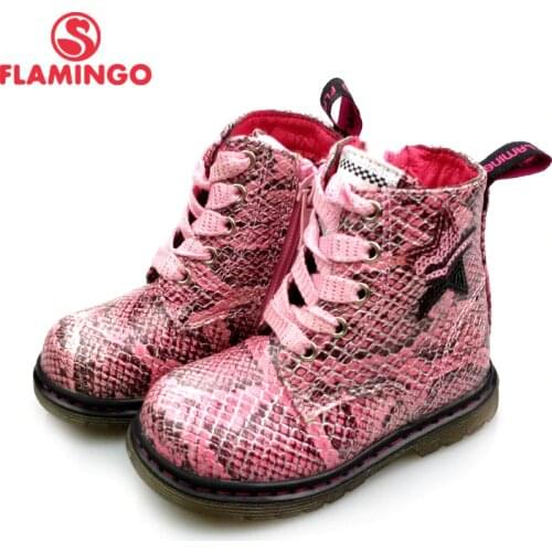FLAMINGO Autumn Boot Non-slip Keep Warm Children Lace-Up& Zip Boot Size 22-28 Kid shoe for Girl Free shipping 82B-BNP-0959/ 0960