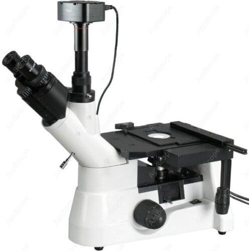 Inverted Metallurgical Microscope -AmScope Supplies 40X-1000X Super Field Inverted Metallurgical Microscope + 5MP Camera