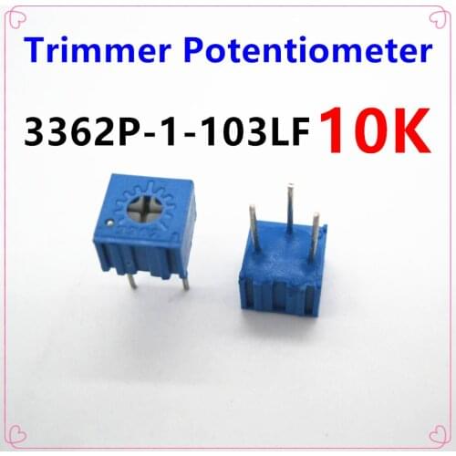 Free shipping 15PCS Trimmer Potentiometer 3362P 10K 103 adjustable Resistors 3362 103 Variable Resistors 10K ohms