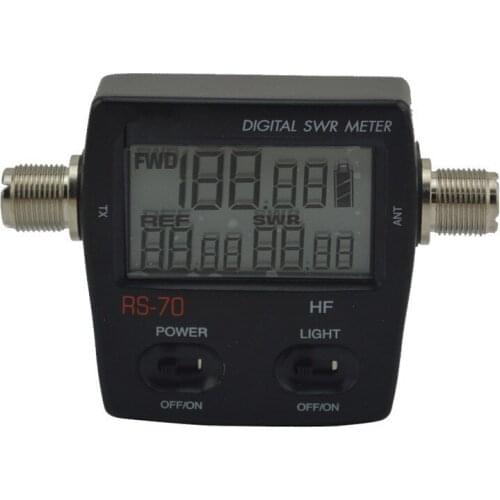 Professional RS70 Digital SWR Power Meter 1.6-60 Mhz HF 200W For 2 Way Radio High Accuracy M Type Connector Shortwave Meter