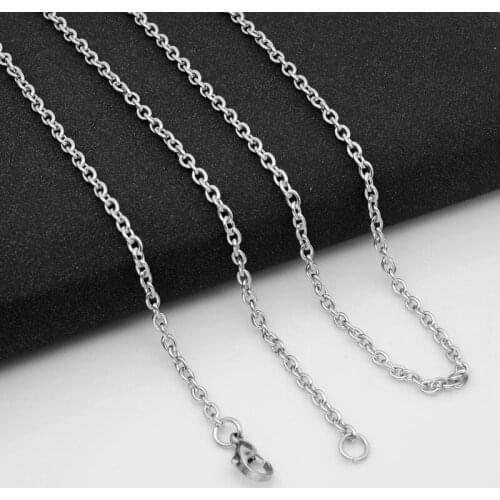 RONGQING 10pcs/lot NEW 361L Stainless Steel 3mm DIY Hand-made O word chains Necklace for men women jewelry wholesale