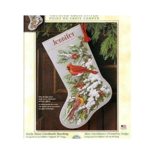 25-DIM 08738-snowbird Christmas stocking Counted Cross Stitch 11CT 14CT 18CT DIY Cross Stitch Kits Embroidery Needlework Sets