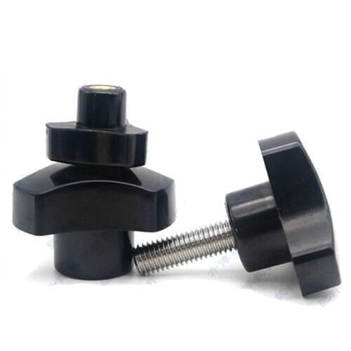2pcs M5 Three stars Hand screw handle Rubber head bolt Triangle Arc knob 304 stainless steel screws 10mm-60mm Length