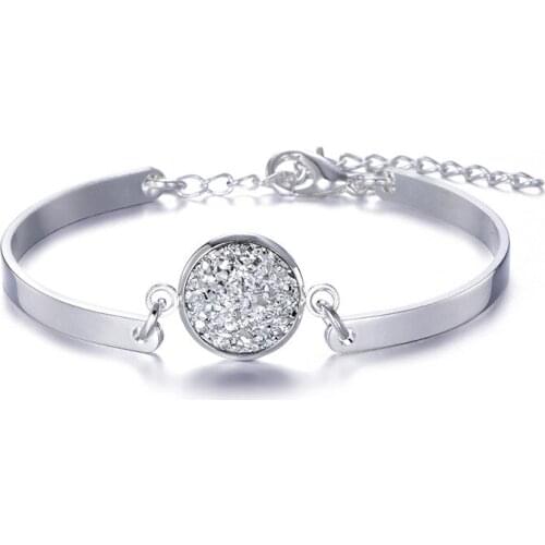 Resin Druzy Drusy Bracelet 12mm druse Cabochon charms Bracelets Brand Jewelry for Women