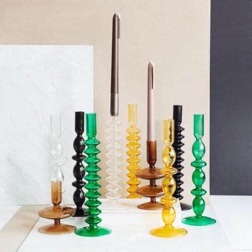 Glass Candle Holders for Home Decor Glass Wedding Centerpieces for Tables Candle Stick Holder Candlestick