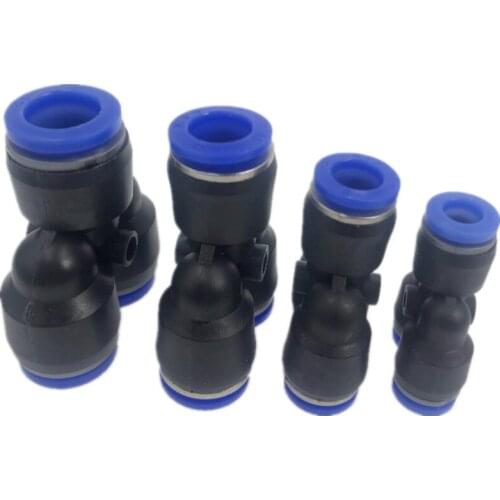 5Pcs "Y" Pneumatic Connector Tee Union Push In Fitting for Air Pipe joint OD 4 6 8 10 12MM