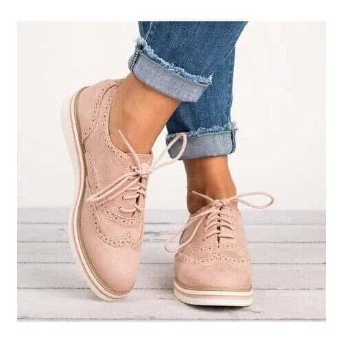 Retro Ladies Platform Oxford Shoes British Style Flat Shoes Casual Ladies Shoes