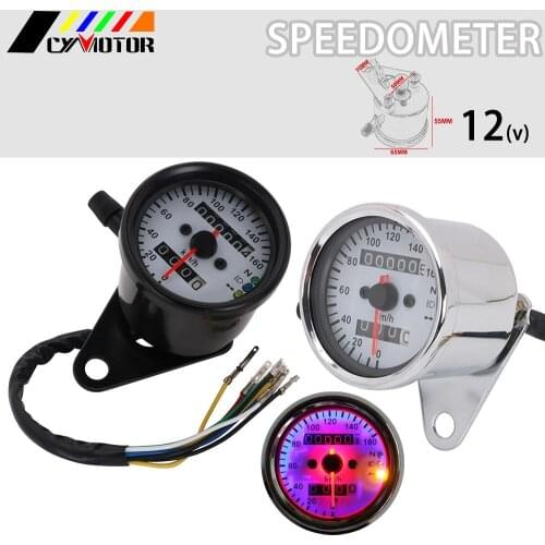 Universal Motorcycle LED Speedometer 160km/h Odometer Gauge Signal Dual Digital Display Metal DC 12V For Honda Yamaha Suzuki KTM
