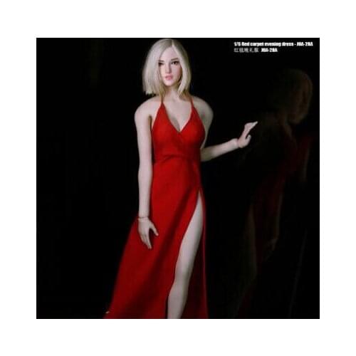 In stock 1/6 clothing model dress red carpet evening dress for 12 inch action figure accessories