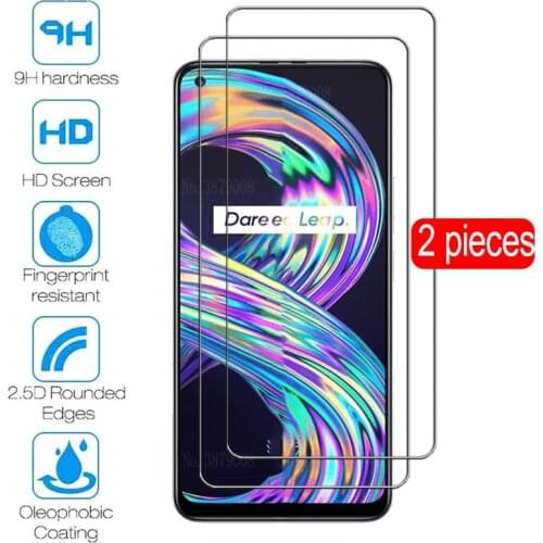 2PCS 9H Tempered Glass for Realme 8 real me realmi 8 realme8 Screen Protectors For Oppo Realme 8 Original Full Cover Phone Film