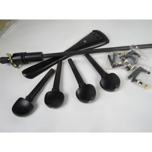 1 set of Very beautiful 4 strings Cello ebony wood parts 4/4