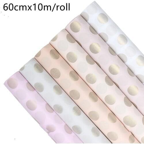 10m×60cm /yards DOT Shape Tissue paper waterproof flower bouquet flower paper gift wrapping paper