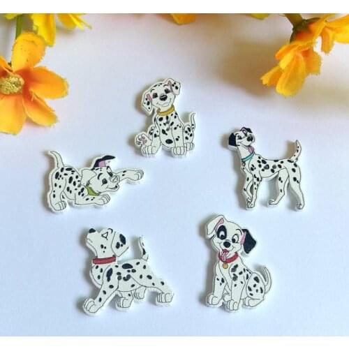 120Pcs Fashion Bulk Random Mixed Dalmatians Wood Button Sewing Accessories Decorative Buttons Handmade Scrapbooking Craft DIY
