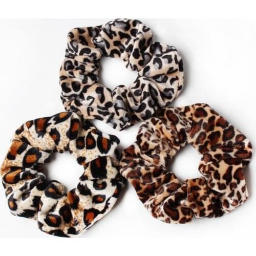 3pcs Leopard Women Hair Accesories Ladies Hair Tie Striped Velvet Scrunchies Wholesale Ponytail Hair Female Girl Holder Rope