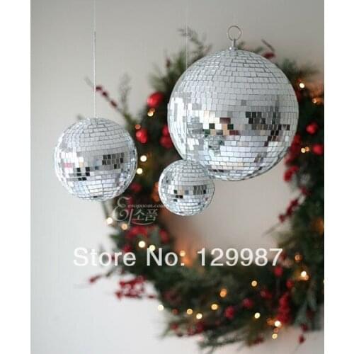 8cm and 5cm silver mirrored christmas decorative ball, reflective ball Festival decoration ball, 2pcs per lot