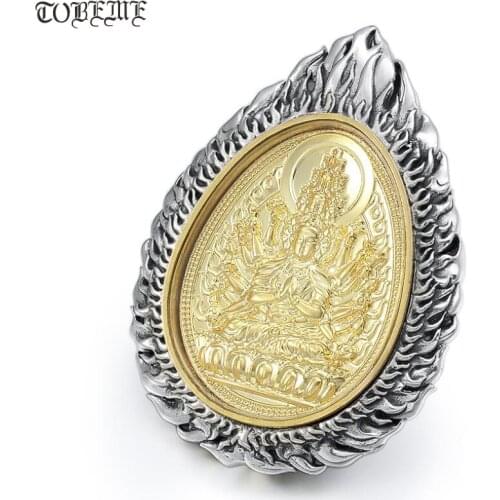 Large 925 Silver Eight Buddha Statue Pendants 925 Sterling Buddhist Buddha Amulet Pendant the 12 Animals Good Luck Pendant