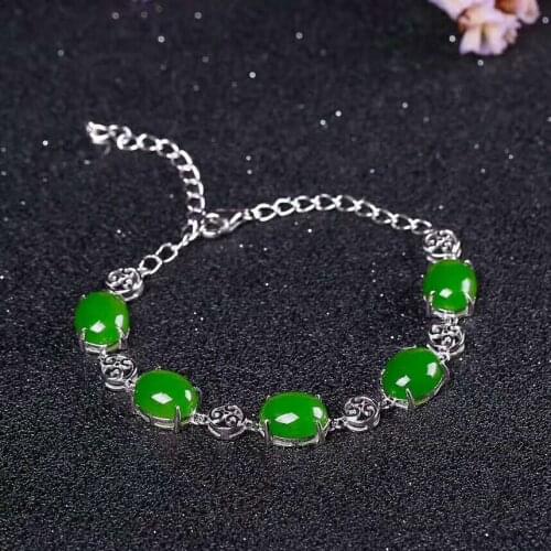 Hetian Biyu Silver Bracelet New Egg Bracelet j24