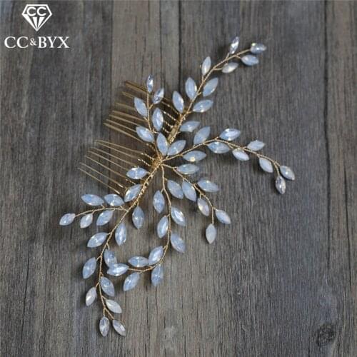 CC Wedding Jewelry Hair Combs Hairpins Crown Forest Style Water Drop Crystal Engagement Accessories For Bridal Bridesmaids M069