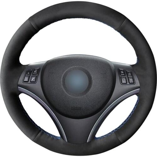 Black Suede DIY Hand-stitched Car Steering Wheel Cover for BMW M Sport 3 Series E91 320i 325i 330i 335i M3 E90 E92 E93