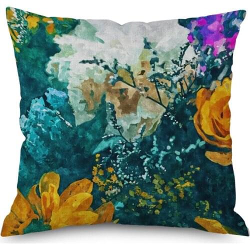 Animal Colored Tropical plants Nordic short plush Pillow Case Polyester Decorative Throw Pillow Cover Square style-2
