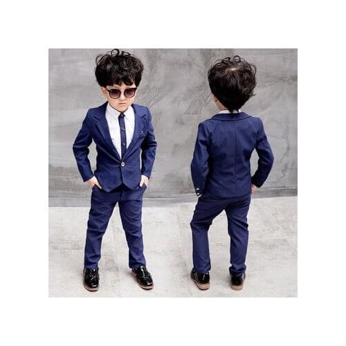 Children Wedding Suit for Boys Long Sleeves Shirts 2-8 Years Boys Suits and Blazers 3pcs Handsome Toddler Boys Clothing Set New