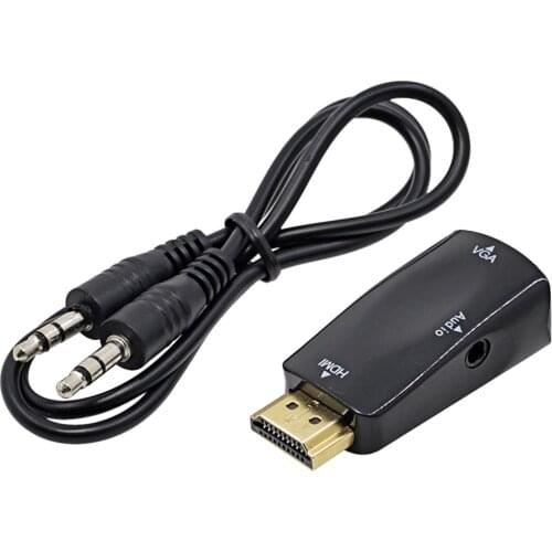 HDMI-compatible To VGA Converter With Audio Laptop Desktop Computer Connected To Monitor HDMI TV Projector Adapter