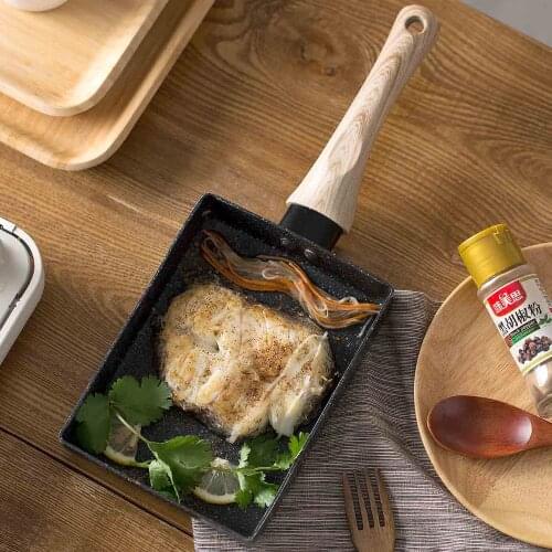 Stone jade pot square small frying pan home induction cooker non-stick pan frying egg pot Kitchen Cookware Tools