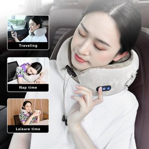 Electric Neck Massager U Shaped Pillow Multifunctional Portable Shoulder Cervical Massager Travel Home Car Relax Massage Pillow