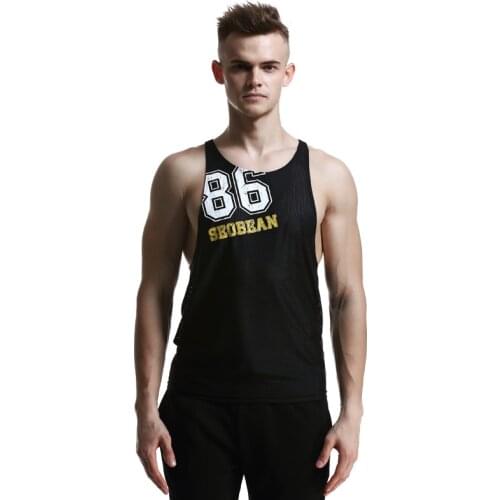 SEOBEAN MENS SUMMER FASHION MESH TANK TOPS FITNESS SLEEVELESS GYM VEST ICE-SILKY FISH NET QUICK DRY SWEAT TOPS WORKOUT