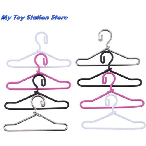10Pcs 1/8 1/12 Dollhouse Miniature Hangers Clothes Doll Wardrobe Accessory