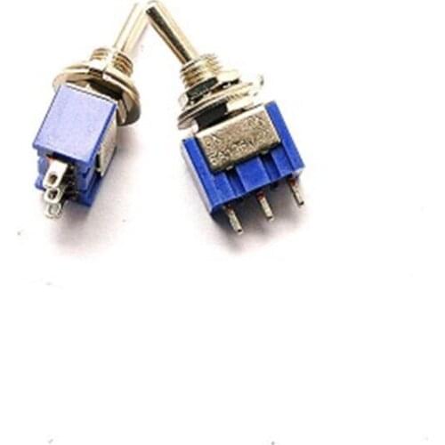 Miniature Toggle Switch Single Pole Double Throw SPDT (MTS102) ON-ON 120VAC 6A 1/4 Inch Mounting MTS-102