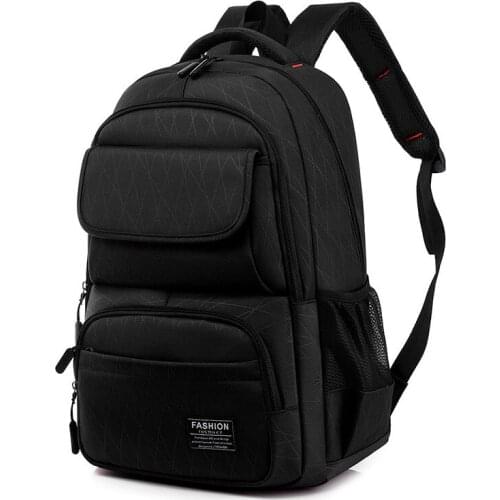 Fashion Nylon Backpack Solid Color Mens Backpack Trendy School Bag for Boys Large Capacity Travel Shoulder Bags