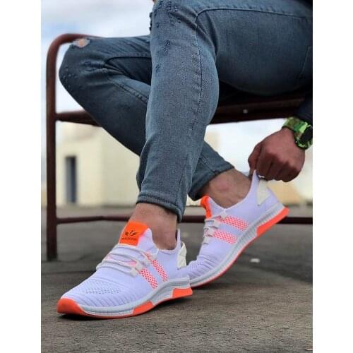 WG101 White Orange Men 'S Sports Shoes