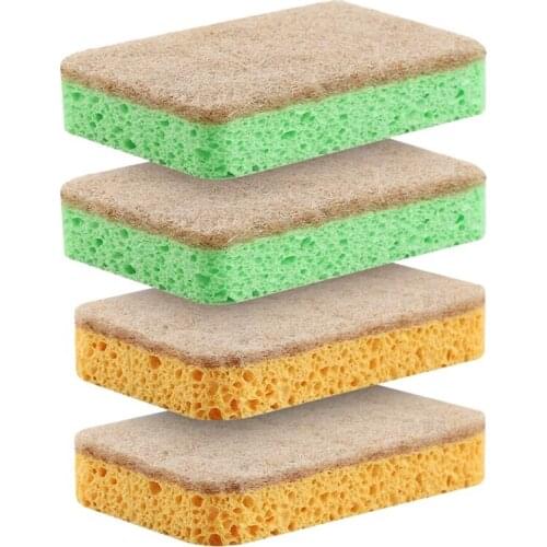 Set of 10 Scratch Resistant Natural Cellulose Cleaning Sponges, Double Sided Multipurpose Cleaning Sponges for Kitchen