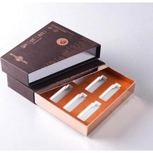Fancy OEM logo black rigid cardboard drawer paper gift box packaging sliding paper box packaging ---PX10560