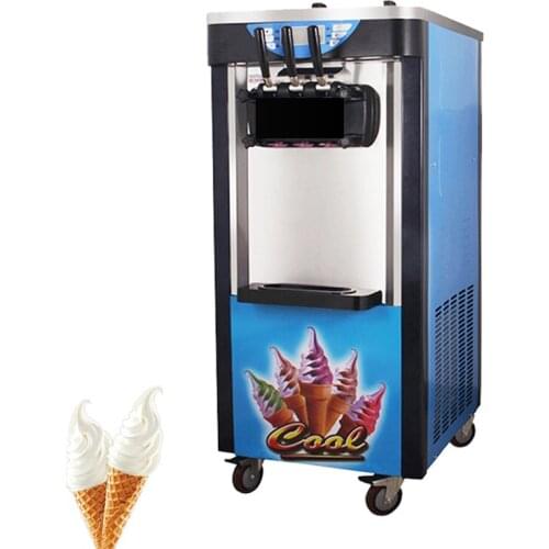 New Ice Cream Machine English Operating System Ice Cream Making Machine Three Head Vertical Soft Serve Ice Cream Machine