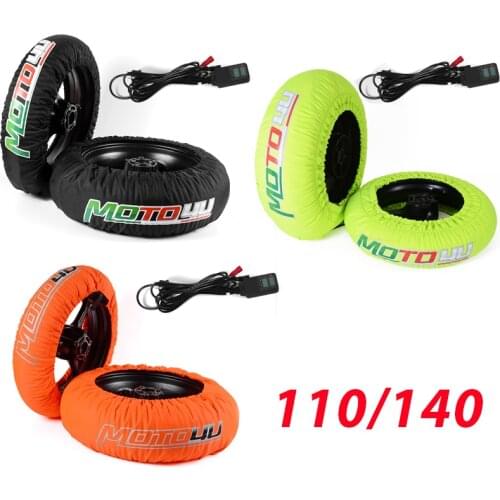 New 110/140 Front and Rear CE Digital Motorcycle Racing Tire Warmer Tyre Warmer Motorbike Wheel Heater Cover Set Accessories