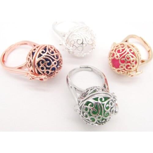 2018 New Collection Popular Paisley Locket Cage Fashionable Essential Oil Diffuser Women`s Ring