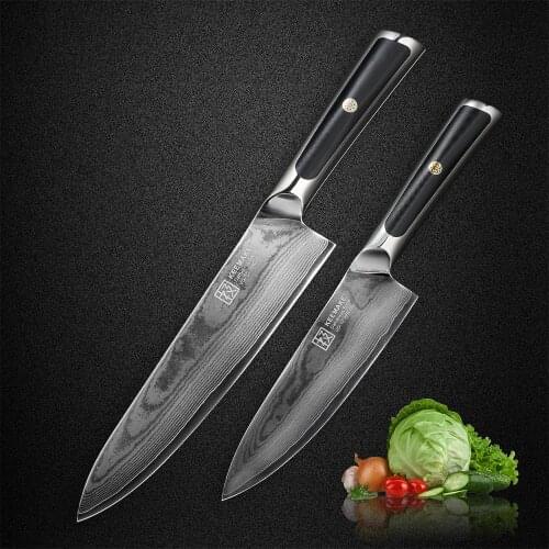 KEEMAKE Damascus Knives 8'' / 6.5" Chef Knife Japanese VG10 Core Blade Kitchen Knife 73 Layers Damascus Steel Knives G10 Handle