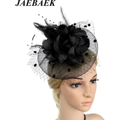 JAEBAEK Charming Big Flower Headband Netting Mesh Hair Band Cocktail Hat Party Girls Women Fascinator