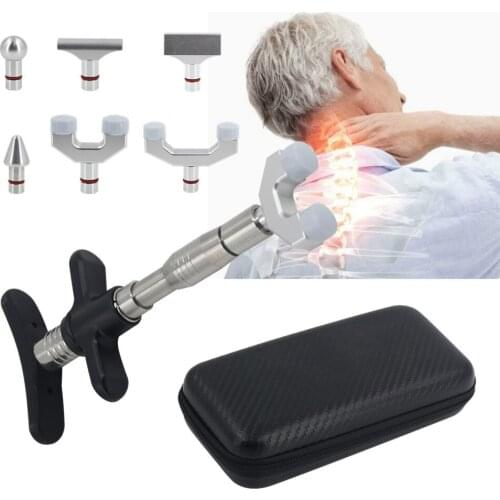 Portable Chiropractic Massage Gun Orthopedics Correction Massager Spinal Adjusting Tool Spine Activator 6 Heads Adjustable Set