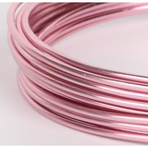 Pink Soft Aluminium Wire 1/1.5/2/2.5/5mm Versatile Painted Aluminium Wire For Bracelet Necklace Making DIY Jewelry Findings