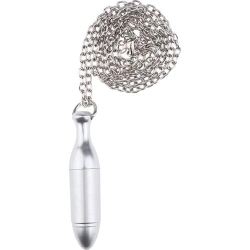 Mini 1ml Necklace Empty Metal Perfume Essential Oil Roll-on Bottle