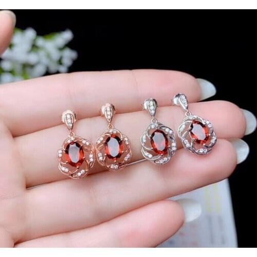 Luxury Dainty Flower Drop Earrings Inlay Oval Red Zircon Hollow Design Rose Golden Fashion Jewelry For Women Wedding Anniversary